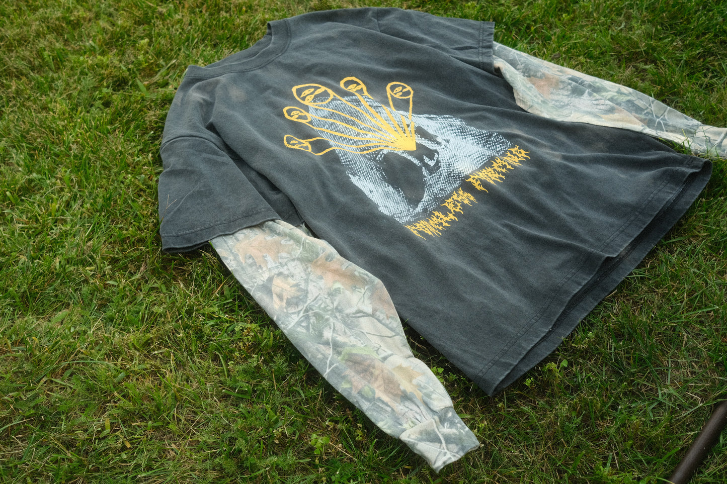 "That's The Spirit!" on Vintage Black Camo 2fer Longsleeve
