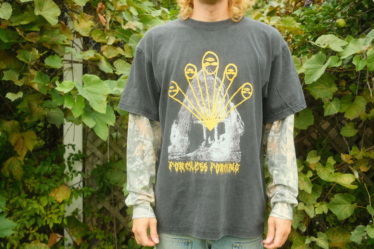 "That's The Spirit!" on Vintage Black Camo 2fer Longsleeve