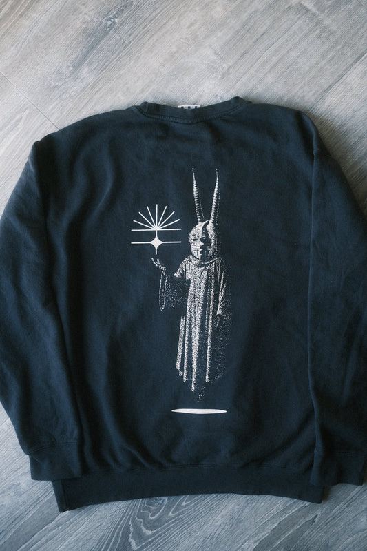 Light Harvester on Black Crewneck Sweatshirt