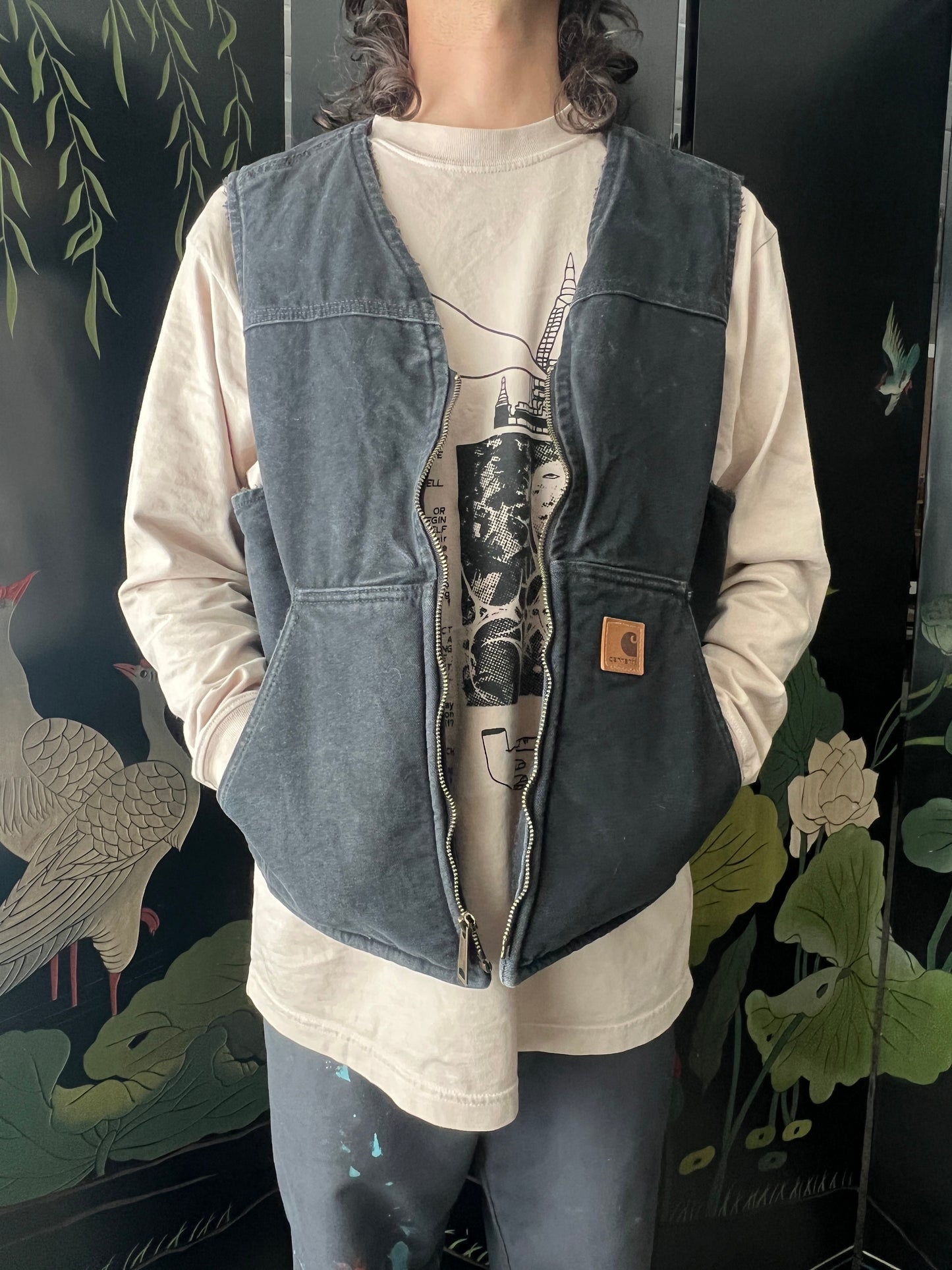 Formless Temple on Black Carhartt Vest