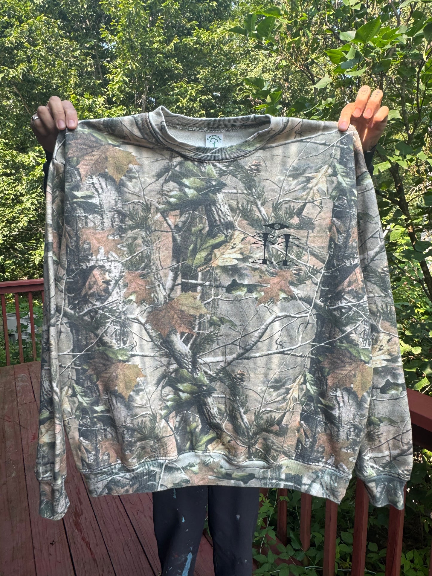 Palm Energy on Camo Crewneck Sweater