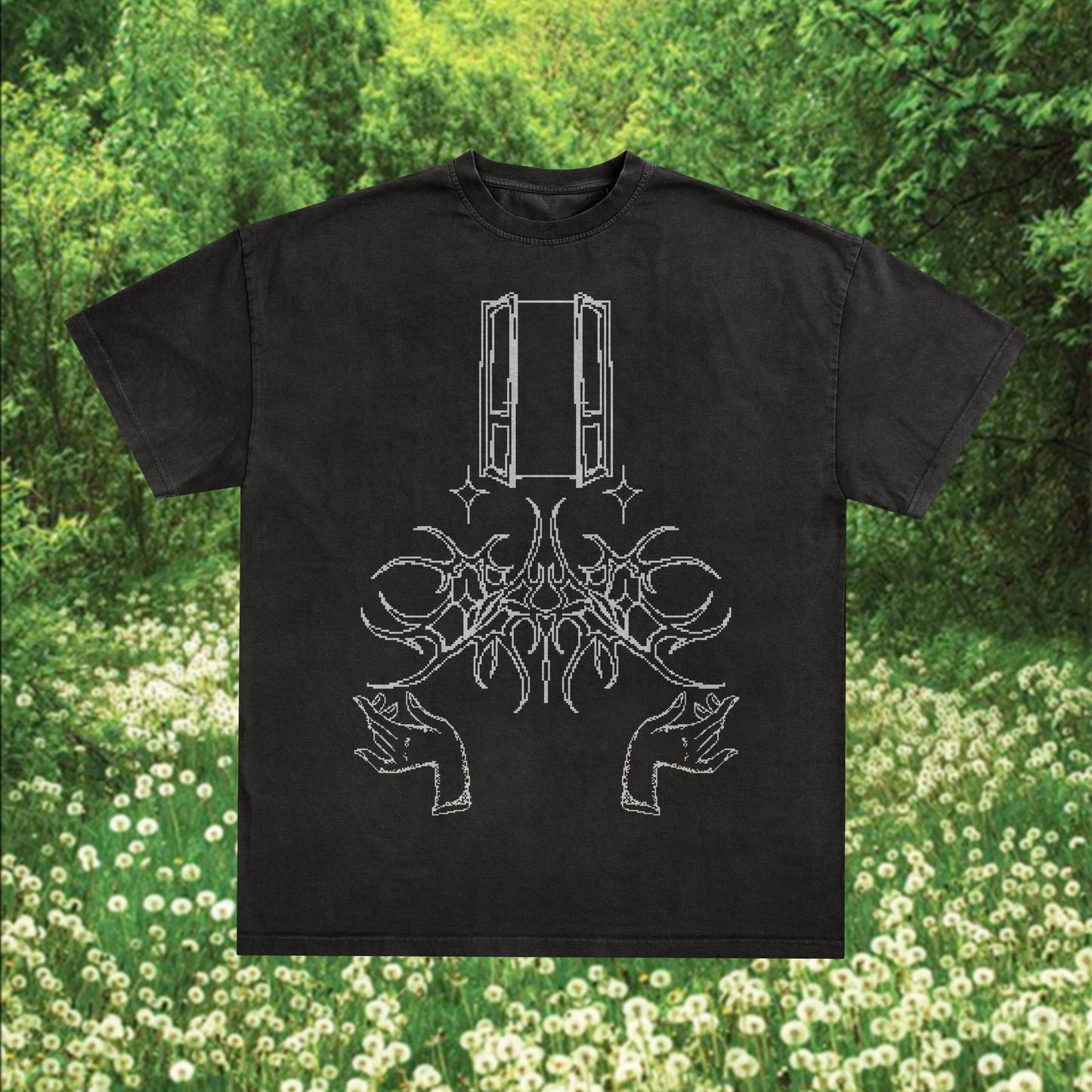 Pixel Plant Sigil on Black