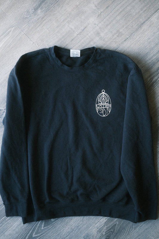 Light Harvester on Black Crewneck Sweatshirt